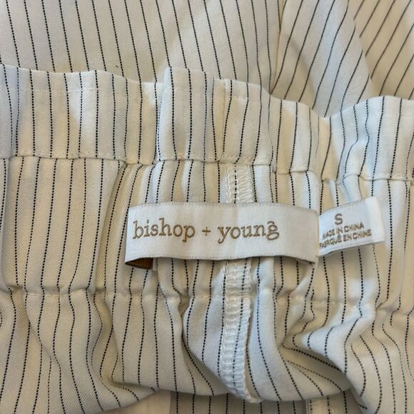 Bishop + Young white with black vertical stripe shorts Size S NWOT - Picture 7 of 7